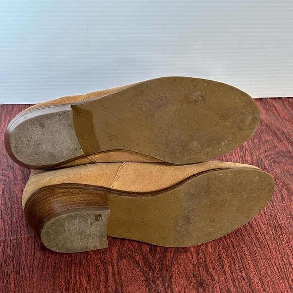 Jack Rogers Sadie Brown Leather Ankle Heel Booties Women's 8 Stitched  Edges - Picture 5 of 8